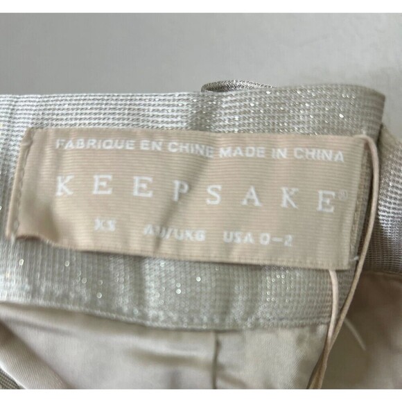 Keepsake Skirt Womens XS Silver Metallic Tiered Ruffle Maxi Formal Evening Party - Picture 4 of 10